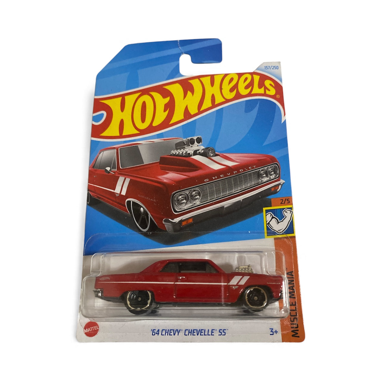 Hot Wheels – ’64 Chevy Chevelle SS – Muscle Mania 2/5 – 157/250 – 2024 Release – Card Wear (Top Crease)