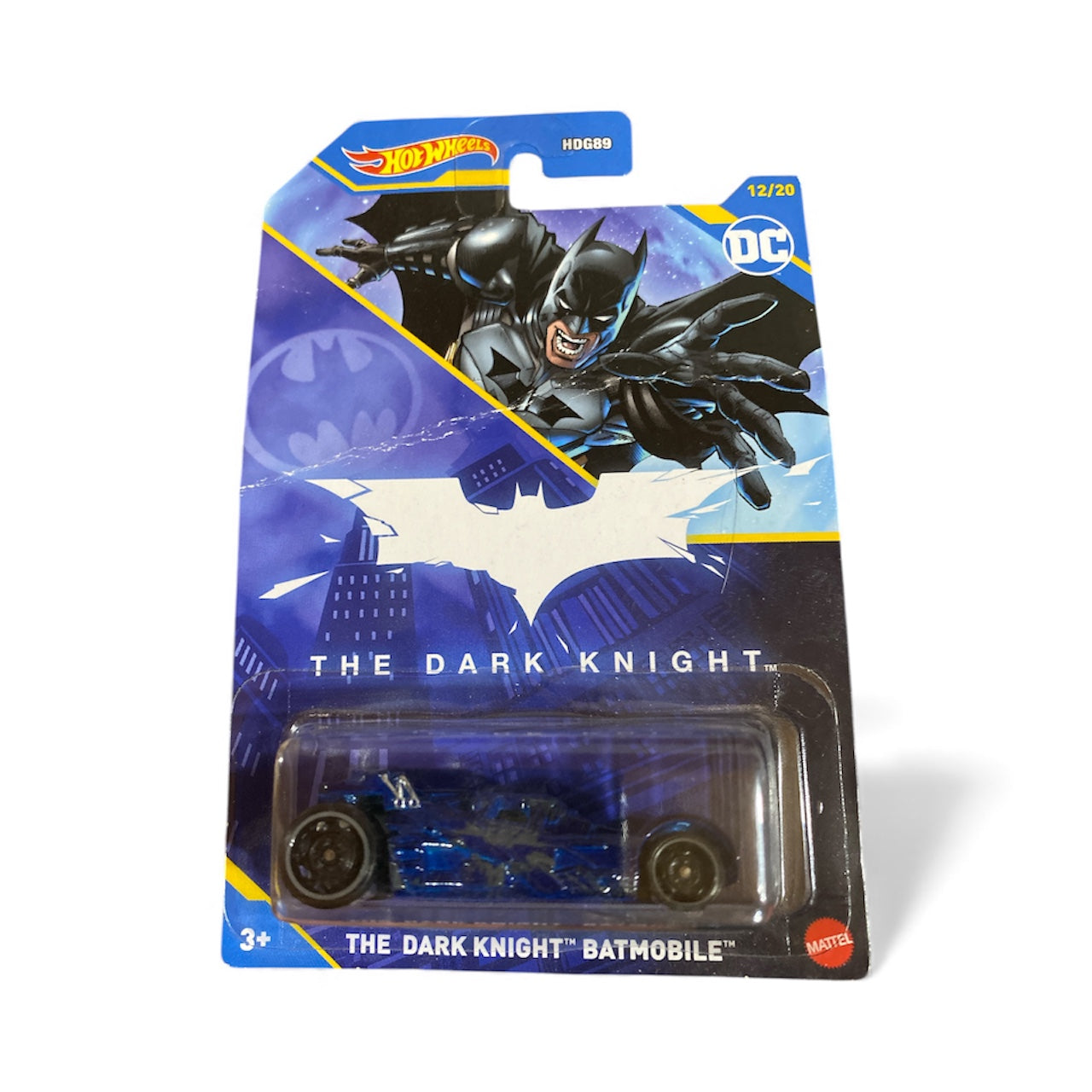 Hot Wheels – The Dark Knight Batmobile – Blue Variant – 12/20 – Heavy Card Damage