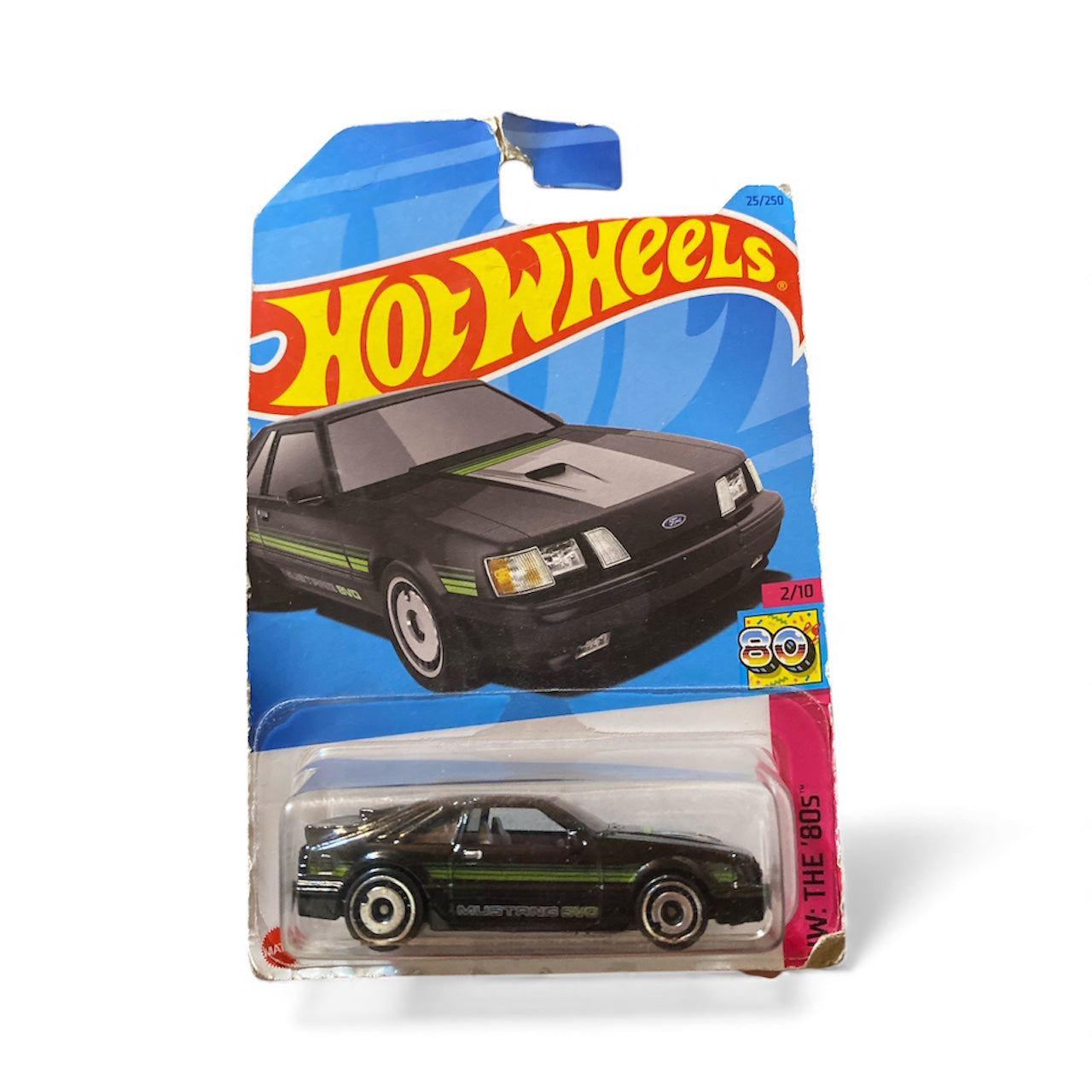 Hot Wheels ’84 Mustang SVO – HW: The ’80s 2/10 – 25/250 (Damaged Card)