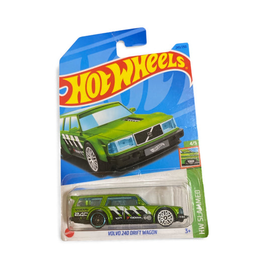 Hot Wheels Volvo 240 Drift Wagon – HW Slammed 4/5 – Green Variant – 245/250 (Creased Hanger)